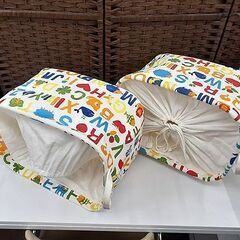 2個セット【Pilier かわいい収納ケース アンファン アルファベット】 折畳み可能 帆布 収納ボックス おもちゃ箱 小物入れ ピリエ enfant 札幌 北20条店の画像