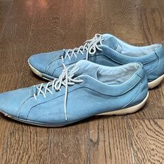イタリア　BRUNOMAGLI のレザースニーカー　  size8(28cm). ブルーの画像