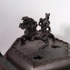 0210-248 獅子摘蓋付昇竜双耳三足鳳凰双龍紋香炉の画像