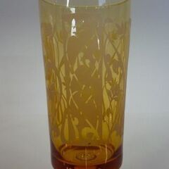 昭和レトロ 脚付きグラス 2個セット ブラウン/ゴールド系 高さ13.9cm グラス 札幌市東区 新道東店の画像