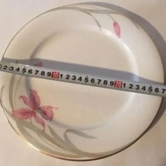 花柄　27cm　お皿　ミート皿　金線　プレートの画像