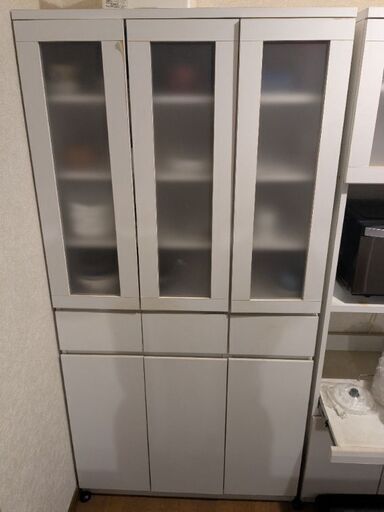 定価64,990円】ニトリ食器棚キッチンボード120cmホワイト 臭わ