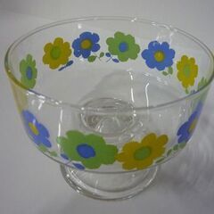 昭和レトロ 脚付き 花柄 デザートカップ 直径9.6cm アイスクリームカップ 札幌市東区 新道東店の画像