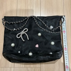 新品　ハンドバッグ　黒　ビジューの画像