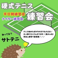 【初級者歓迎🔰】硬式テニス　平日朝練習会🔥　テニスにハマろう♪ ...
