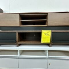 【ジモティ来店特価!!】ローワイドTV台　ブラウン　J-250242