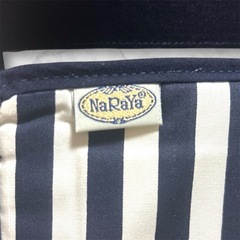 【新品未使用】NaRaYa❤ストライプポーチ ミラー付きの画像