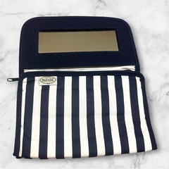【新品未使用】NaRaYa❤ストライプポーチ ミラー付きの画像