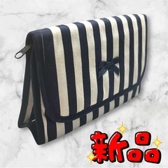 【新品未使用】NaRaYa❤ストライプポーチ ミラー付き