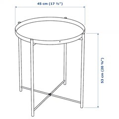 【IKEA】美品GLADOM グラドム トレイテーブル, ブラック, 45x53 cm 美品の画像