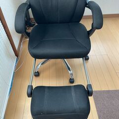 オフィスチェア オットマン付 リクライニング 寝れます ゲーミングチェア テレワーク 在宅勤務 の画像