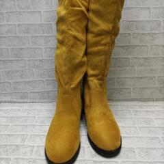 【３月末終了！】ロングブーツ 22.5cm 黄色 ベルト付きの画像