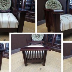 B22 三越ブルージュ リメイク品 1人掛けベンチソファ