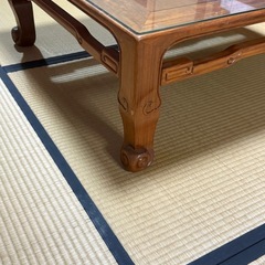 座卓ローテーブルガラス天板付きの画像