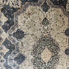 ペルシャ絨毯　ラグマット　アンティーク　ヴィンテージ　ブルー系の画像