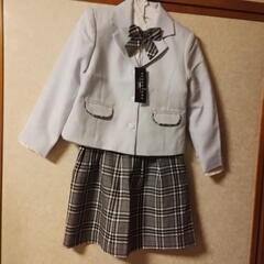 新品女の子120 スーツ ブラウス 首リボン付