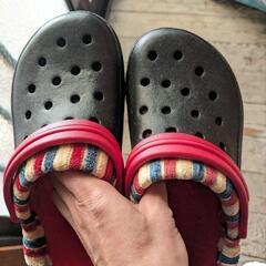新品　クロックス風ボアサンダルの画像