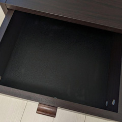 センターガラステーブル ダークブラウンの画像