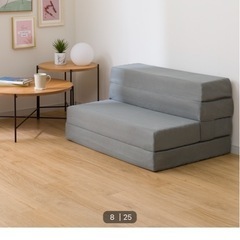 ソファになるマットレス シングル グレー　２台の画像