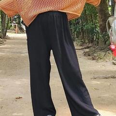 ※取引中【着用画像あり】妊娠中・低身長OK　ロング丈パンツ　色違い2枚セットの画像