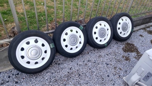 14インチ スチールホイールセット グッドイヤータイヤ　ラパンショコラ