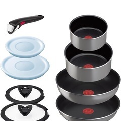 【オンライン限定品❣️】 ティファール 取っ手のとれる 鍋 フライパンセット 9点セット ガス火専用の画像