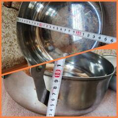 ■中古品■ ステンレス? アルミ? 両手鍋 5個セット / 現状品の画像