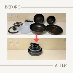 【オンライン限定品❣️】 ティファール 取っ手のとれる 鍋 フライパンセット 9点セット ガス火専用の画像