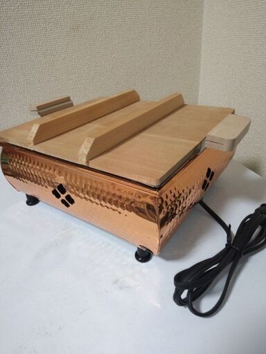 新品未使用　おでん銅鍋 両手鍋 蓋付き 仕切り付き　23×26㎝　電気保温鍋