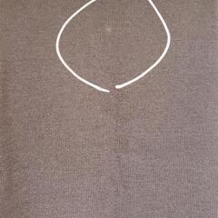 ブラウンニット レオパード柄襟 長袖の画像