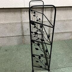 スチール製 4段 シューズラック スリッパラック ブラック インテリア 幅48cm×奥行18cm×高さ62cmの画像