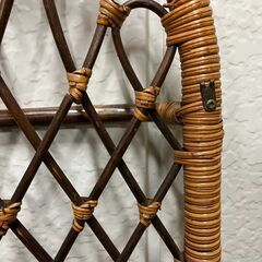 籐製 スリッパラック 4足収納 壁掛け用 ラタン 藤製 幅31cm×奥行7cm×高さ96cmの画像