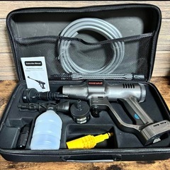 高圧洗浄機 18v バッテリーなし コードレス 3段階調整 洗車 収納ケース付きの画像