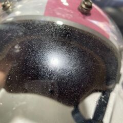 ☆GARAGE-ECO千音寺☆ヘルメット 白ピンク　H-31の画像