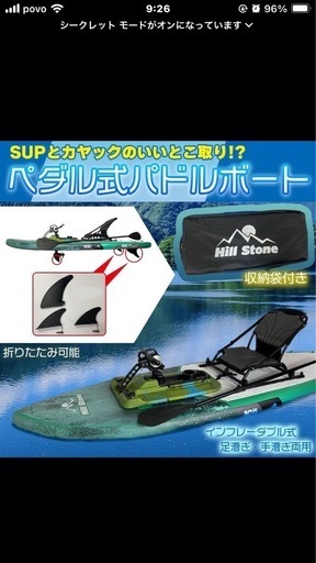 ペダル式パドルボート　　サップ　　sup 釣り