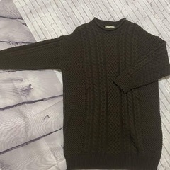 Mushroom ブラウン Mサイズ ニット　レディース　ケーブルニットワンピ の画像