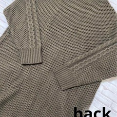 Mushroom ブラウン Mサイズ ニット　レディース　ケーブルニットワンピ の画像