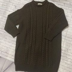 Mushroom ブラウン Mサイズ ニット　レディース　ケーブルニットワンピ の画像