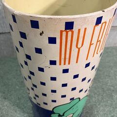 MY FRIEND ゴミ箱 スチール製 円柱 昭和レトロ 直径20cm×高さ43cm の画像