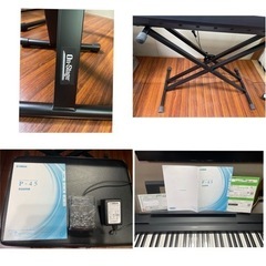 イス付き　YAMAHA箱付き メトロノーム機能付き　　YAMAHA88鍵盤デジタルピアノP-45  中古美品の画像