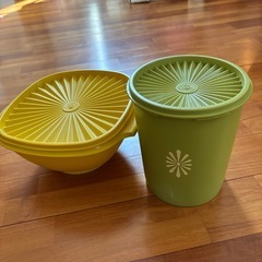 タッパーウェア  USED  ⑤ Vintage Tupperware 671-31 Red Lid 670-35 5