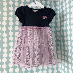 エニィファム　花柄チュールワンピース90
