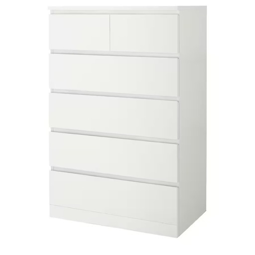 IKEA MALM マルム チェスト 5段 引き出し×6個 ホワイト
