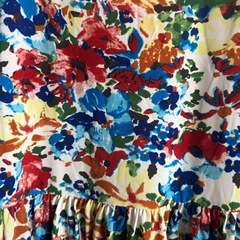 ①新品　未使用【NY-TRANZ-】花柄 七分袖 ひざ丈ワンピース　Lの画像