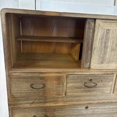 【古民家カフェなどに最適】昭和レトロ家具　当時物　古道具　3つ重ね　総桐タンス　焼桐箪笥の画像