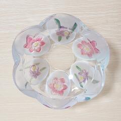 SOGAガラス 灰皿 ガラス灰皿 花柄 小物入れ 花 未使用品の画像