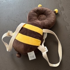 ヘッドガード ごっつん防止 転倒防止 赤ちゃん 頭 リュック みつばち ブラウン クッション ベビー 保護 転倒 防止の画像
