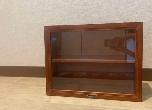 アンティーク調　ディスプレイラック　木製ケース　棚　ウッドカウンターキャビネット
