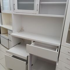 ☆ジモティ割あり☆ NITORI 物々しい レンジボード 白 H190.7×D50.5×W160 クリーニング済み TJ10412
