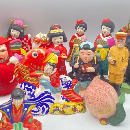 m1024601-64土人形 陶人形 泥人形 郷土玩具 郷土人形 民芸品 古民芸 ひな人形 骨董 年代物 アンティーク 古美術 古玩具